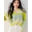 A niche mohair gradient printed sweater for women's autumn trend brand, loose and lazy wool knitted sweater