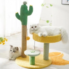 Cactus small cat climbing frame, kitten scratching..