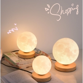 Small night lamp, bedside table lamp, starry sky lamp, night lamp, moon lamp, desk lamp, bedroom bedside lamp, moon lamp, gift Atmosphere lights